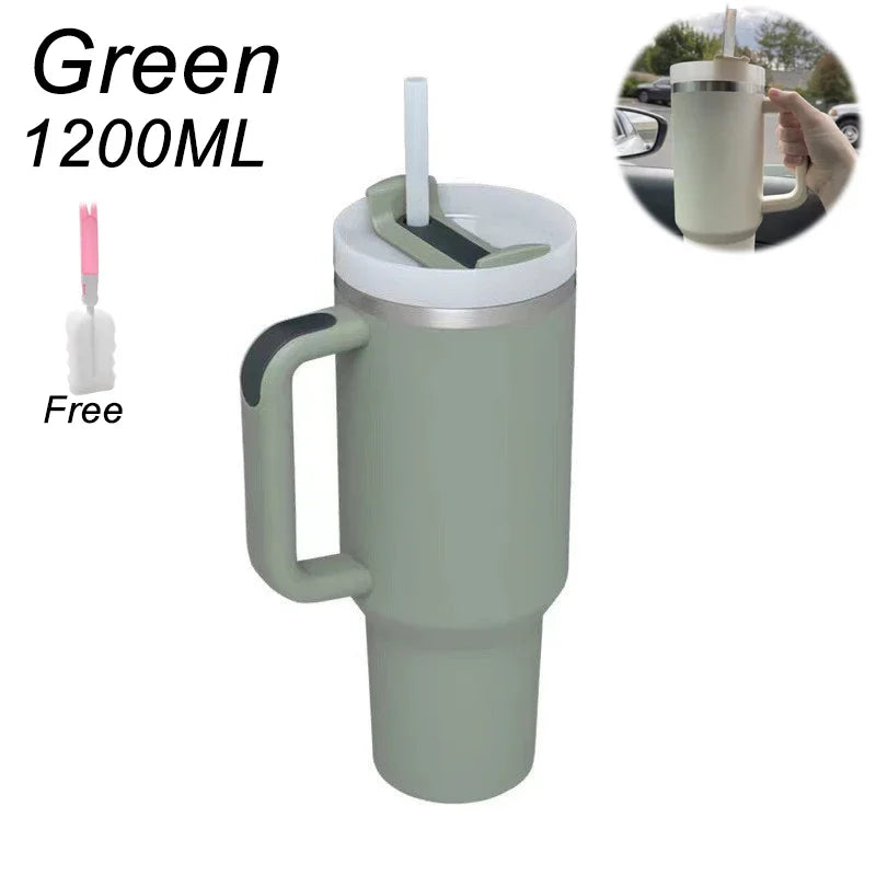 Isolierter Becher mit Griffs troh 1200ml Edelstahl Vakuum becher Quencher 2,0 Thermo becher für heiße und kalte Kaffee getränke - Trendtroovee