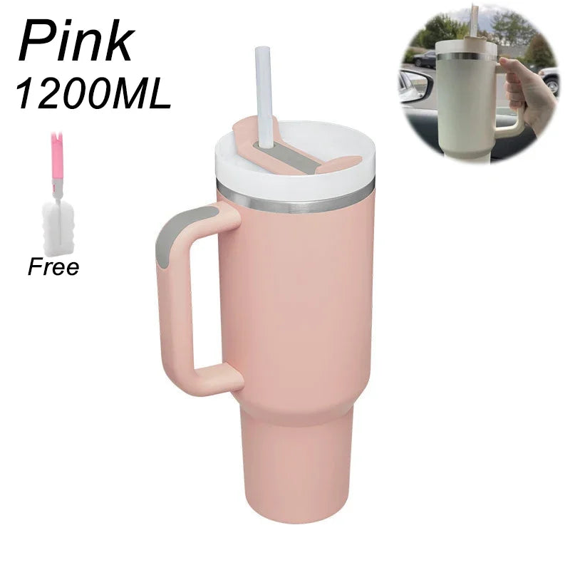 Isolierter Becher mit Griffs troh 1200ml Edelstahl Vakuum becher Quencher 2,0 Thermo becher für heiße und kalte Kaffee getränke - Trendtroovee