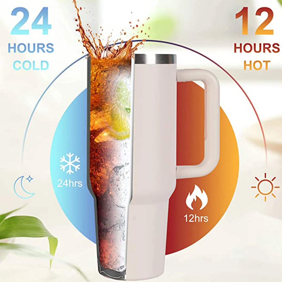 Isolierter Becher mit Griffs troh 1200ml Edelstahl Vakuum becher Quencher 2,0 Thermo becher für heiße und kalte Kaffee getränke - Trendtroovee
