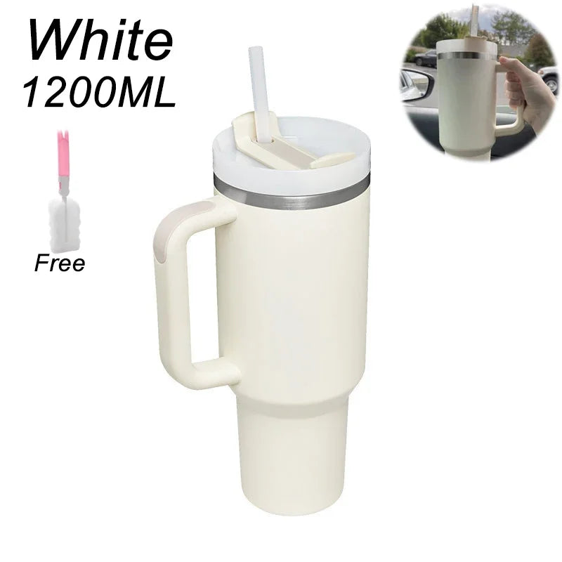 Isolierter Becher mit Griffs troh 1200ml Edelstahl Vakuum becher Quencher 2,0 Thermo becher für heiße und kalte Kaffee getränke - Trendtroovee