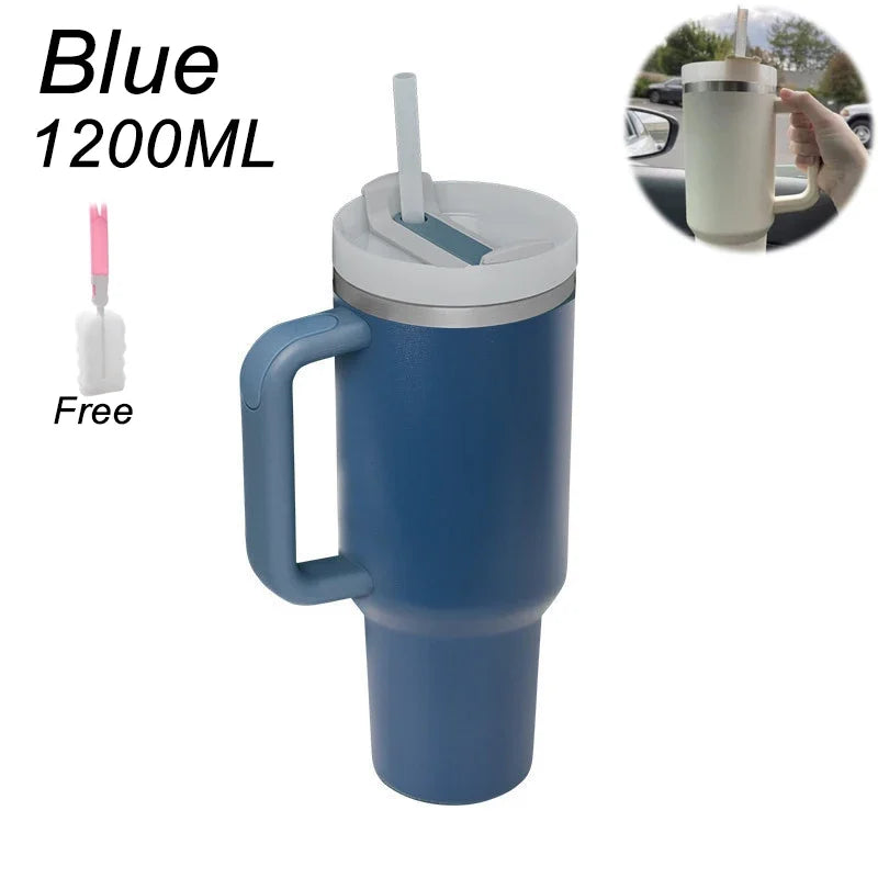 Isolierter Becher mit Griffs troh 1200ml Edelstahl Vakuum becher Quencher 2,0 Thermo becher für heiße und kalte Kaffee getränke - Trendtroovee