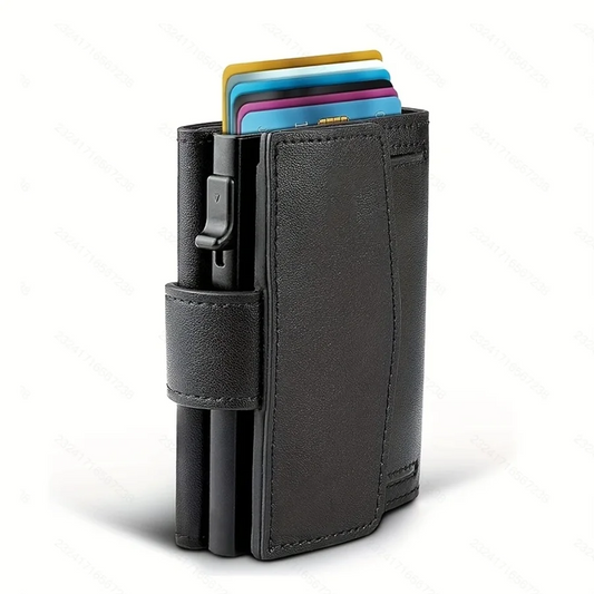 Geldbörse RFID Herren Geldbörse Automatischer Pop-up-Kartenhalter mit Münzfach - Trendtroovee