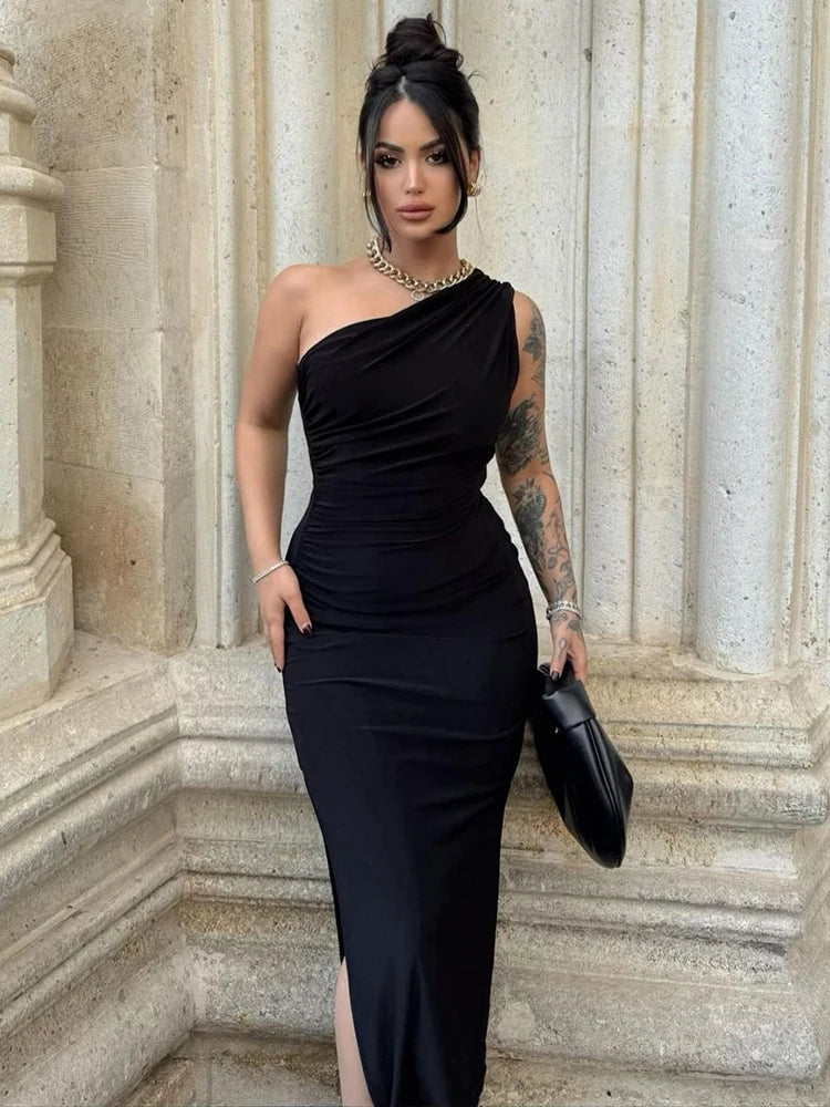 Sommer Maxi Kleid Frauen Sexy Split Mode Ärmelloses Backless Dünnes Kleid Weibliche Casual Streetwear Club Elegante Party Kleider - Trendtroovee