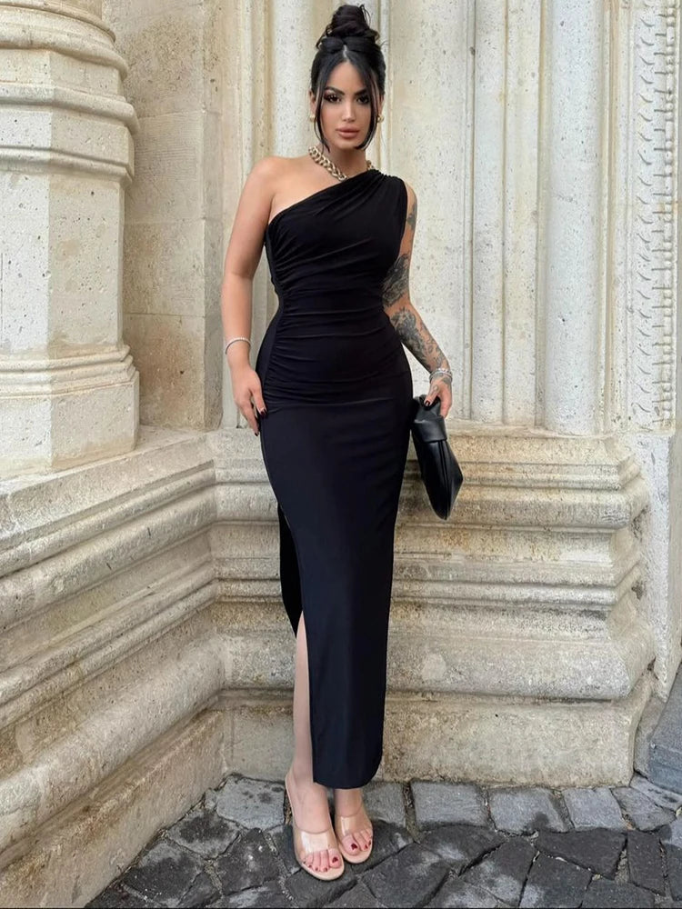 Sommer Maxi Kleid Frauen Sexy Split Mode Ärmelloses Backless Dünnes Kleid Weibliche Casual Streetwear Club Elegante Party Kleider - Trendtroovee