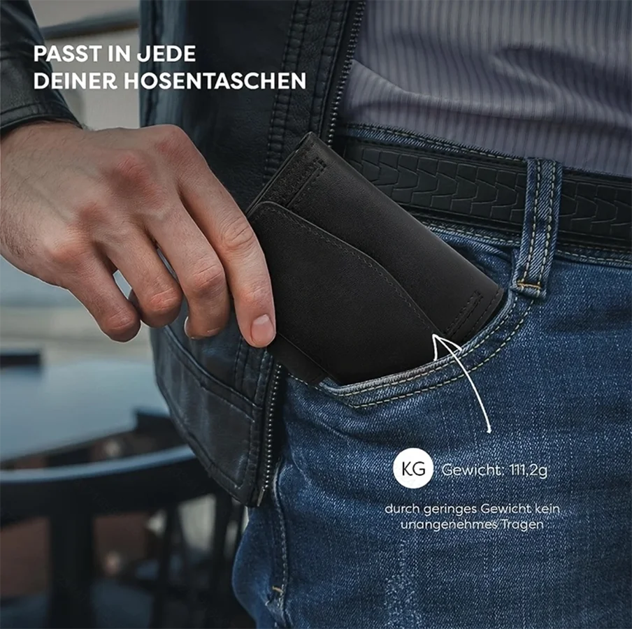 Geldbörse RFID Herren Geldbörse Automatischer Pop-up-Kartenhalter mit Münzfach - Trendtroovee