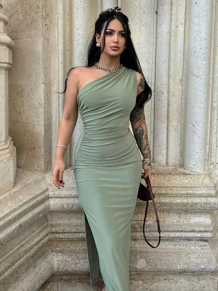 Sommer Maxi Kleid Frauen Sexy Split Mode Ärmelloses Backless Dünnes Kleid Weibliche Casual Streetwear Club Elegante Party Kleider - Trendtroovee